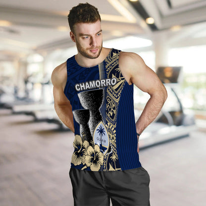 Guam Chamorro Men Tank Top Blue Style