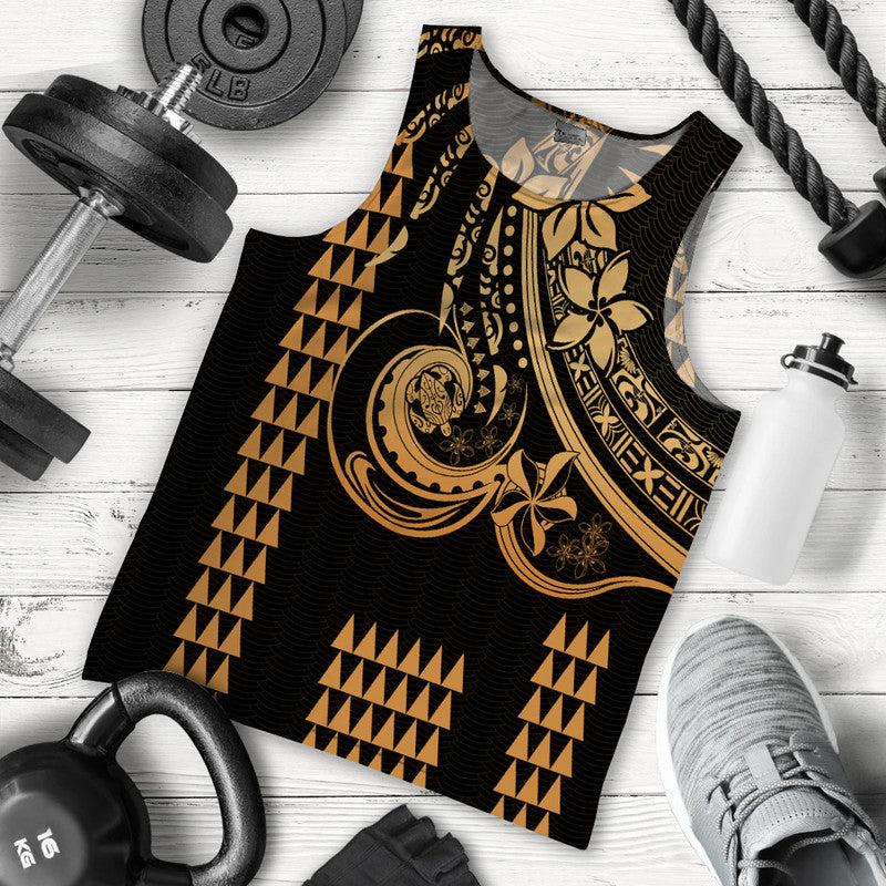 Kakau Hawaiian Polynesian Men Tank Top Gold