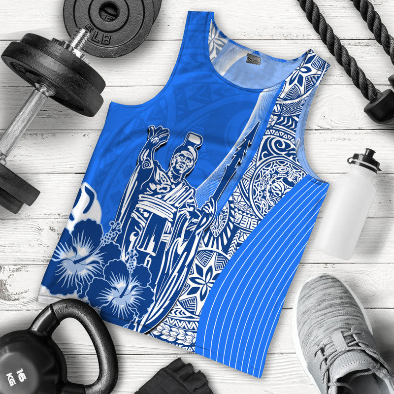Hawaiian King Kamehameha Men Tank Top Vibe Blue Style