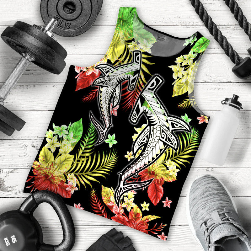 Hawaii Summer Colorful Shark Men Tank Top Reggage