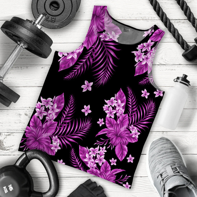 Hawaii Summer Colorful Men Tank Top Purple