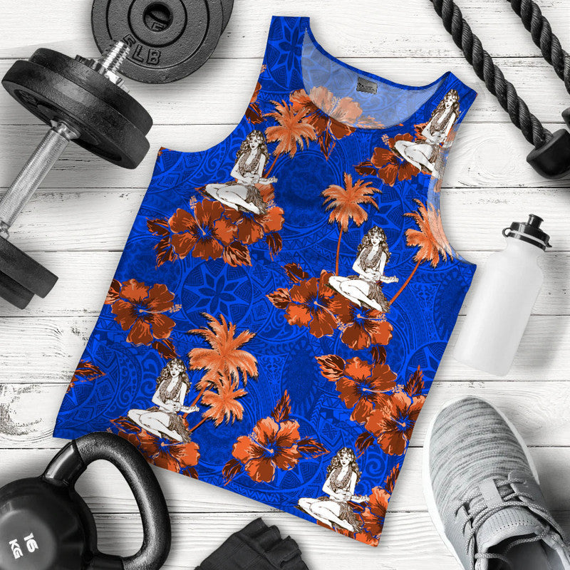 Men Tank Top Hawaii Summer Hula Girl No.7