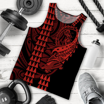 Hawaii Polynesian Warrior Kakau Men Tank Top Red