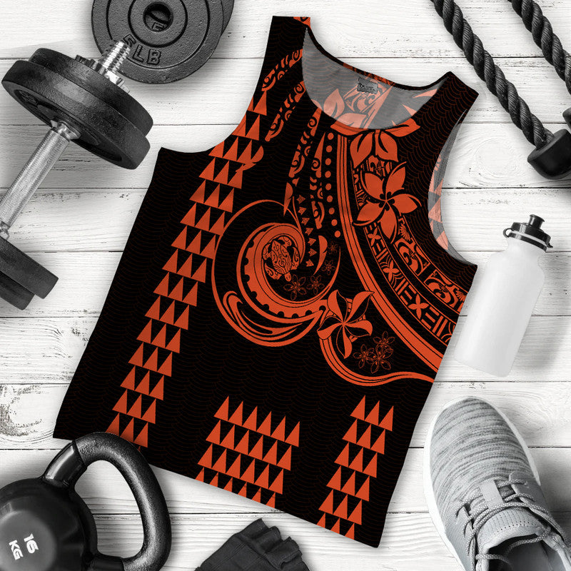 Kakau Hawaiian Polynesian Men Tank Top Orange