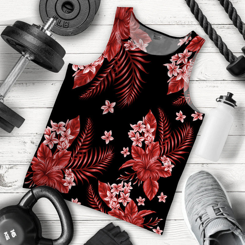 Hawaii Summer Colorful Men Tank Top Red