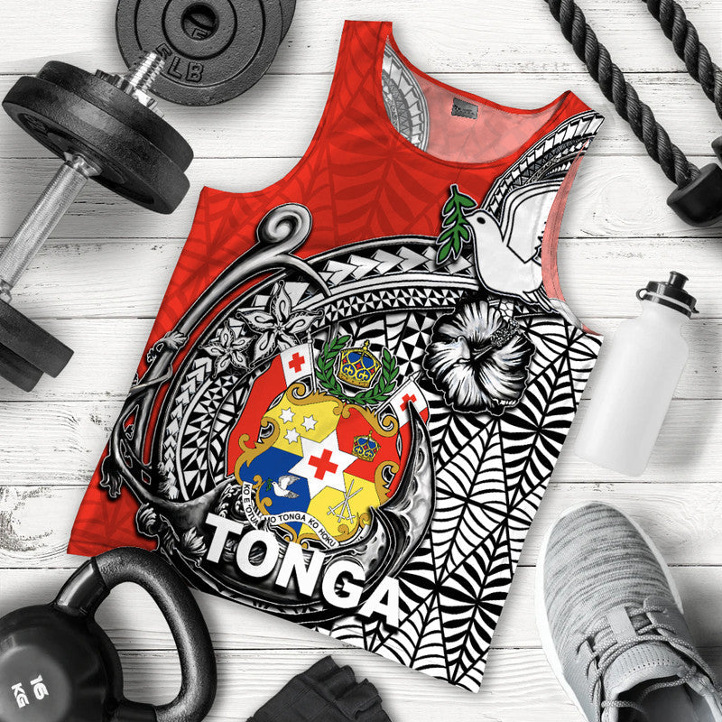 Tonga Hook Tattoo Men Tank Top White