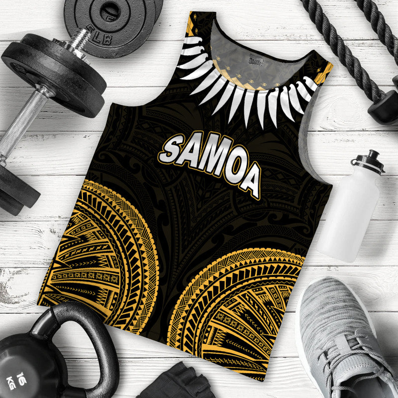 Samoa Ula Nifo Tribal Men Tank Top Gold Style