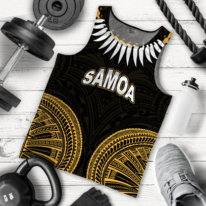 Samoa Ula Nifo Tribal Men Tank Top Gold Style