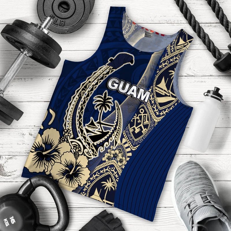 Guam Fish Hook Men Tank Top Blue Style