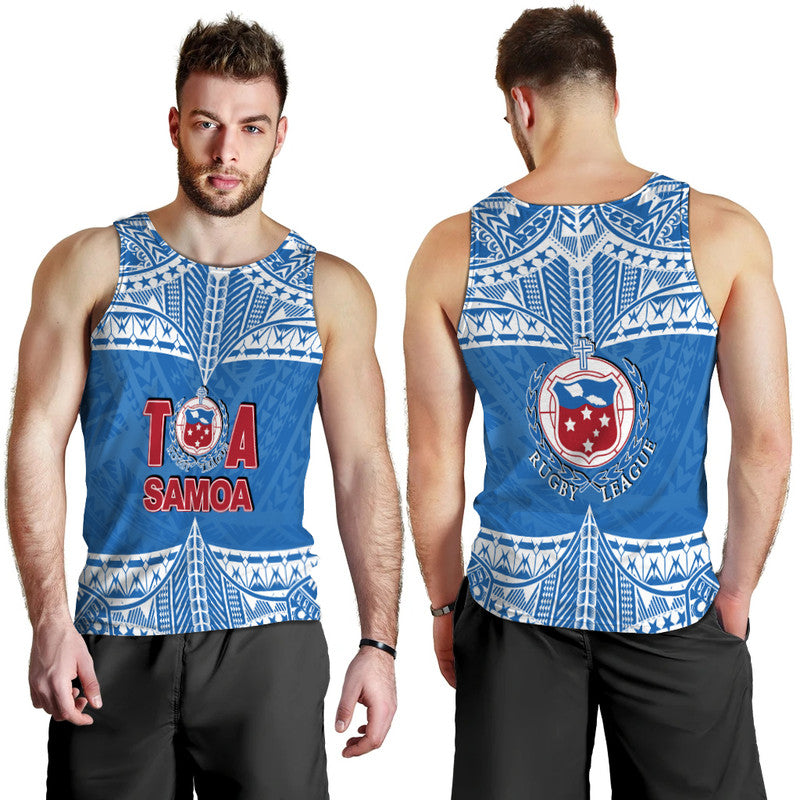 Toa Samoa Rugby Men Tank Top Blue Sky