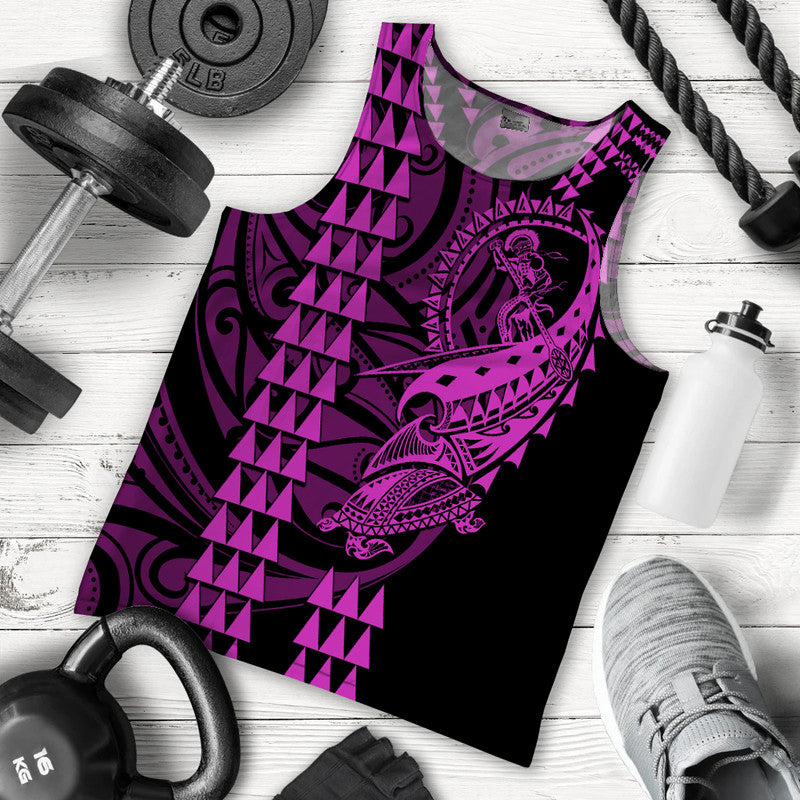 Hawaii Polynesian Warrior Kakau Men Tank Top Purple
