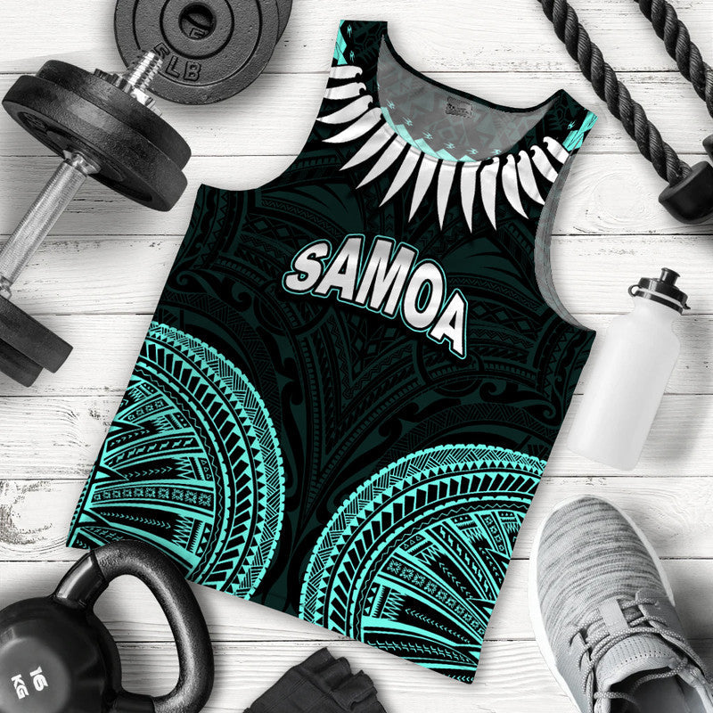 Samoa Ula Nifo Tribal Men Tank Top Green Style