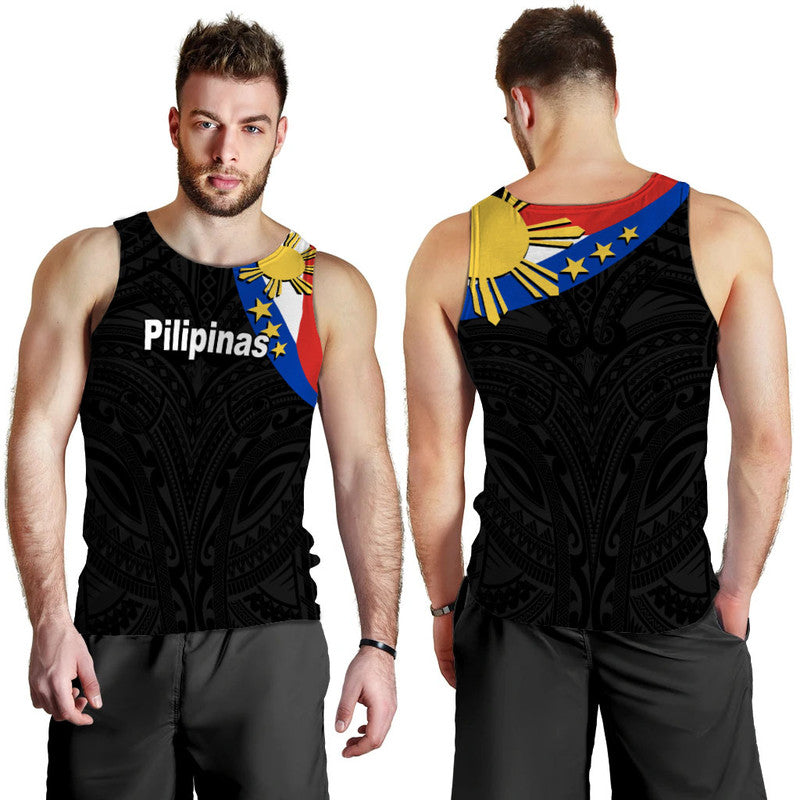 Pilipinas Men Tank Top Simple Style Black