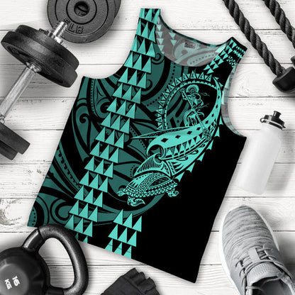 Hawaii Polynesian Warrior Kakau Men Tank Top Green