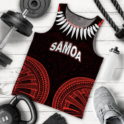 Samoa Ula Nifo Tribal Men Tank Top Red Style