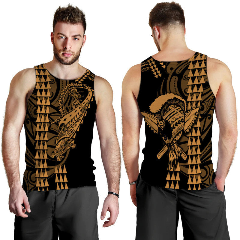 Hawaii Polynesian Warrior Kakau Men Tank Top Gold
