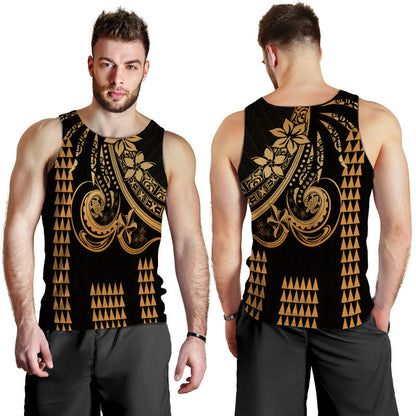 Kakau Hawaiian Polynesian Men Tank Top Gold