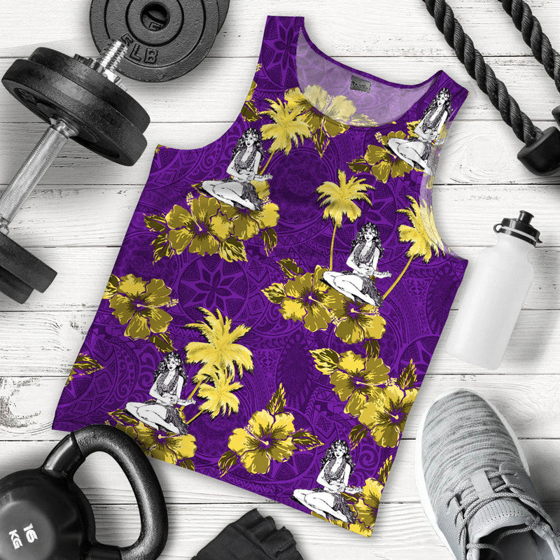 Men Tank Top Hawaii Summer Hula Girl No.6