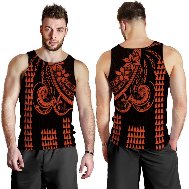 Kakau Hawaiian Polynesian Men Tank Top Orange