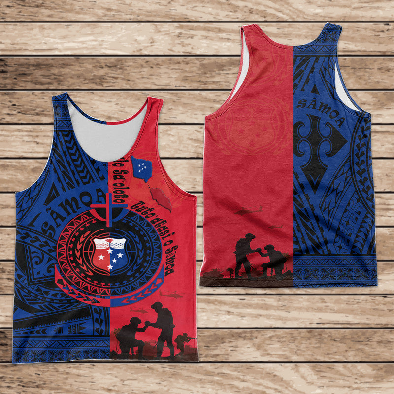 Samoa Independence Day Quotes Men Tank Top Military Polynesian Pattern