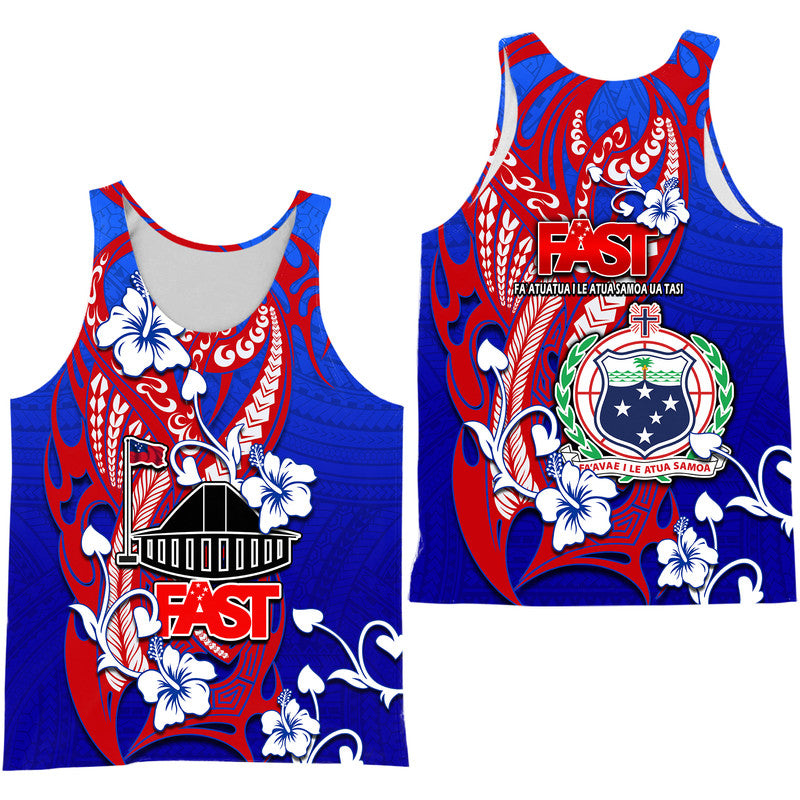 Special Samoa FAST Party Men Tank Top Tribal Samoan Hibiscus Design