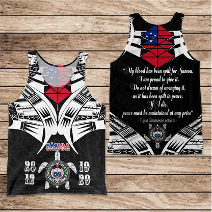Samoa Black Saturday Men Tank Top 28 Dec 1929 Visual Arts Black
