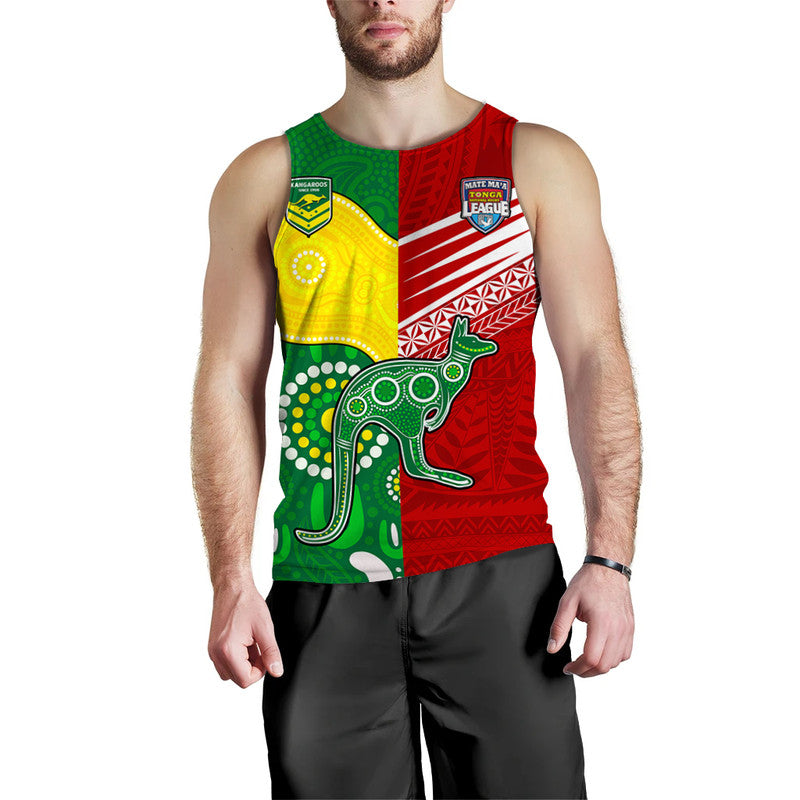 Australia Kangaroos and Mate Maa Tonga Men Tank Top No2