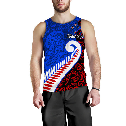Waitangi Day Men Tank Top Aotearoa Hei Tiki Silver Fern