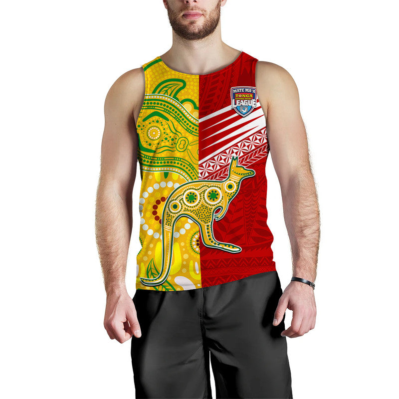 Australia Kangaroos and Mate Maa Tonga Men Tank Top