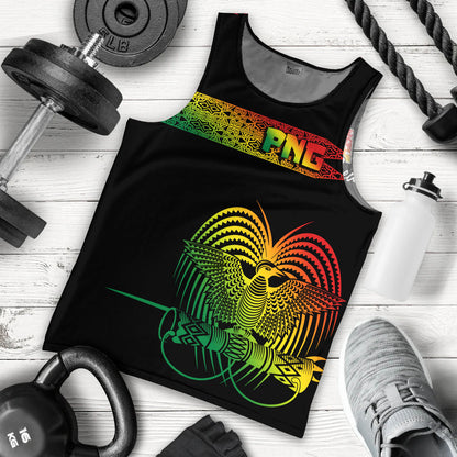 PNG Hibiscus Tribal Pattern Men Tank Top Motuan Reggae Color