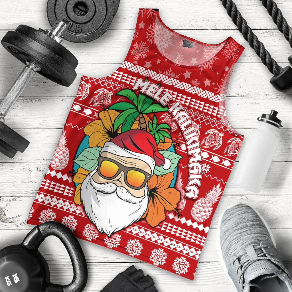 Hawaii Christmas Men Tank Top Mele Kalikimaka Tropical Santa