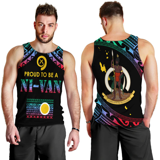 Vanuatu Proud To Be A Ni Van Polynesian Pattern Men Tank Top Shefa Province