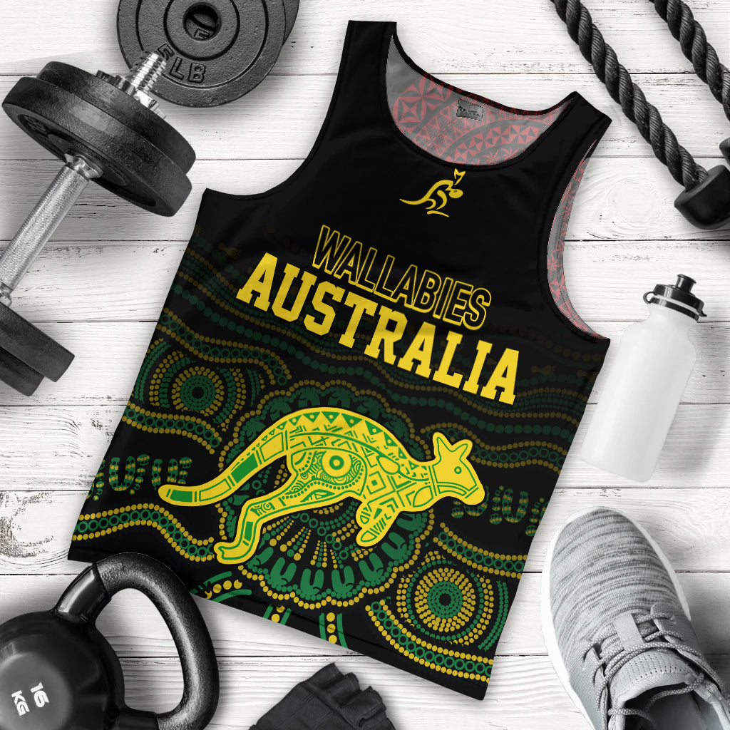 Personalised Aussie Wallabies Mix Mate Maa Tonga Men Tank Top Ver 02
