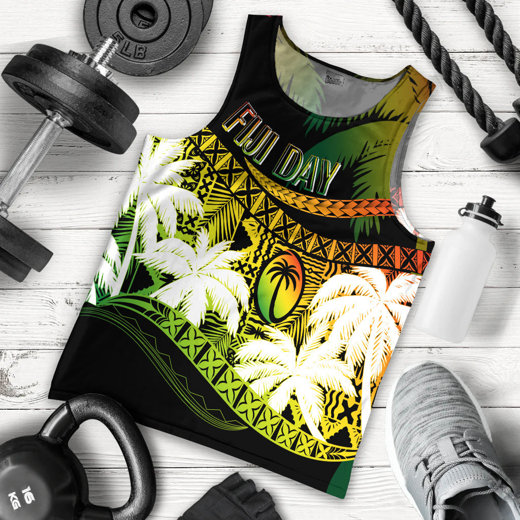 Personalised Fiji Day Men Tank Top Flying Fijians Masi Kesa Style Reggae