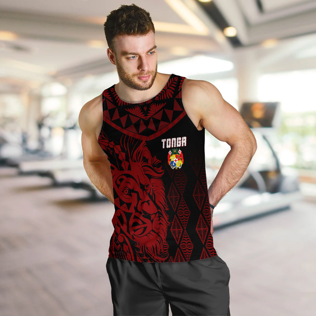 Tonga Personalised Men Tank Top Emancipation Day Lion Style Black