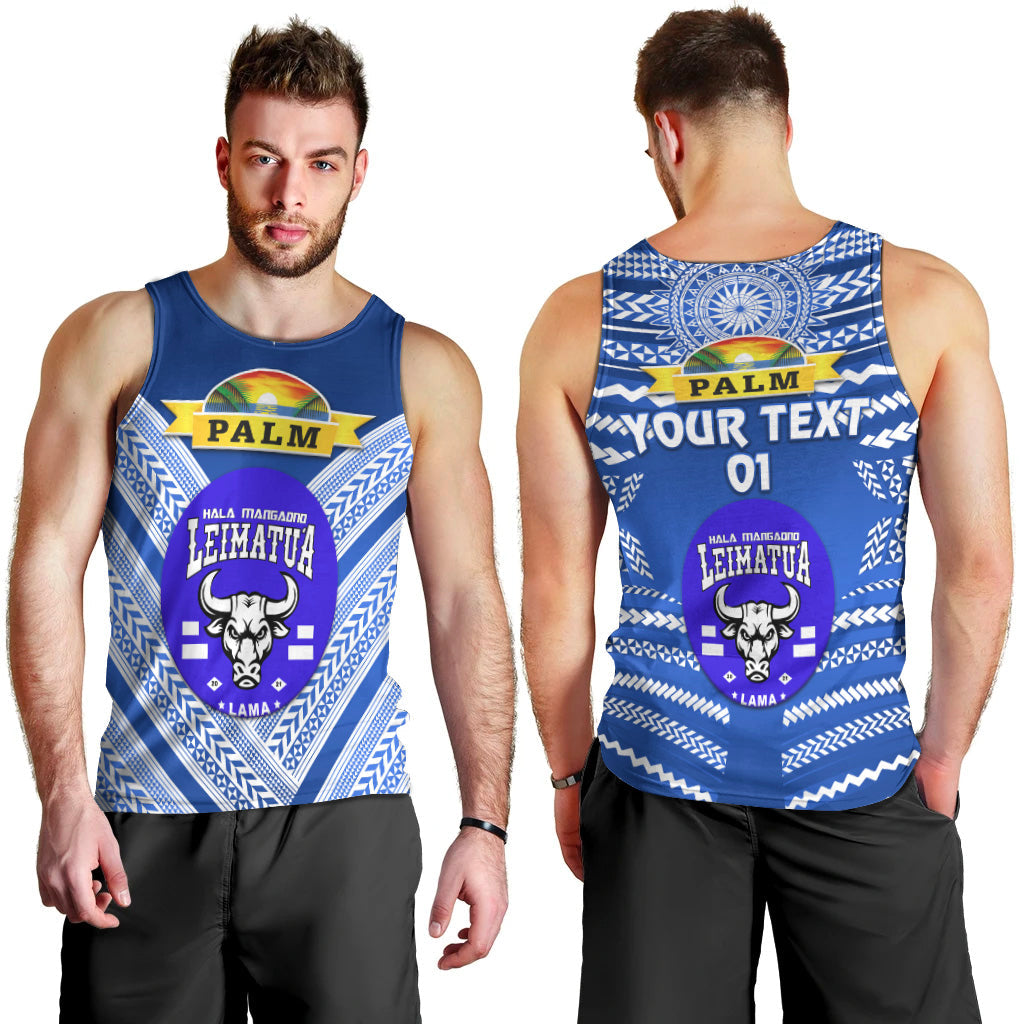 Custom Personalised Mate Ma'a Tonga Men Tank Top Leimatu'a Bulls Creative Style Blue NO.1, Custom Text And Number