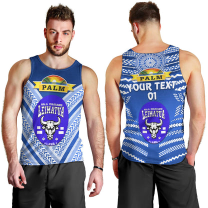 Custom Personalised Mate Ma'a Tonga Men Tank Top Leimatu'a Bulls Creative Style Blue NO.1, Custom Text And Number