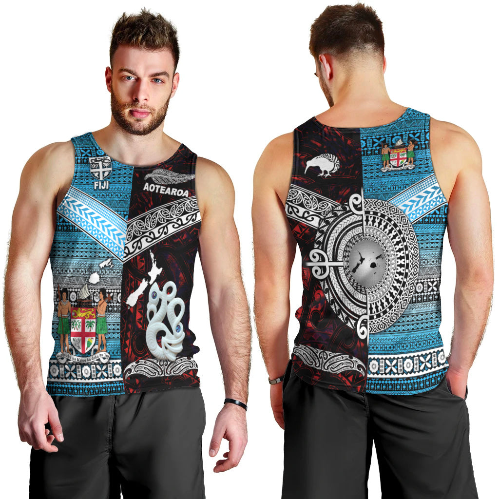 New Zealand Maori Aotearoa Fiji Tapa Together Men Tank Top Red