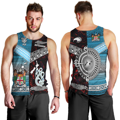 New Zealand Maori Aotearoa Fiji Tapa Together Men Tank Top Red