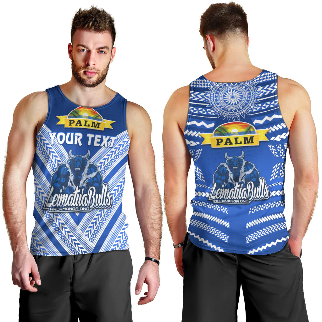 Custom Personalised Mate Ma'a Tonga Men Tank Top Leimatu'a Bulls Creative Style Blue