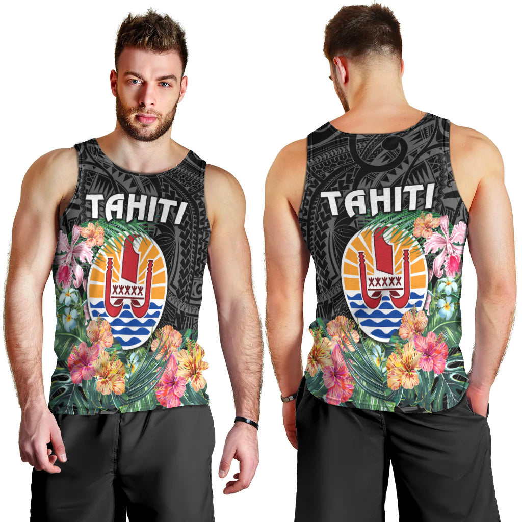 Tahiti Men Tank Top French Polynesia Simple Vibes Black