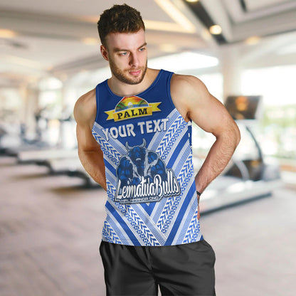 Custom Personalised Mate Ma'a Tonga Men Tank Top Leimatu'a Bulls Creative Style Blue