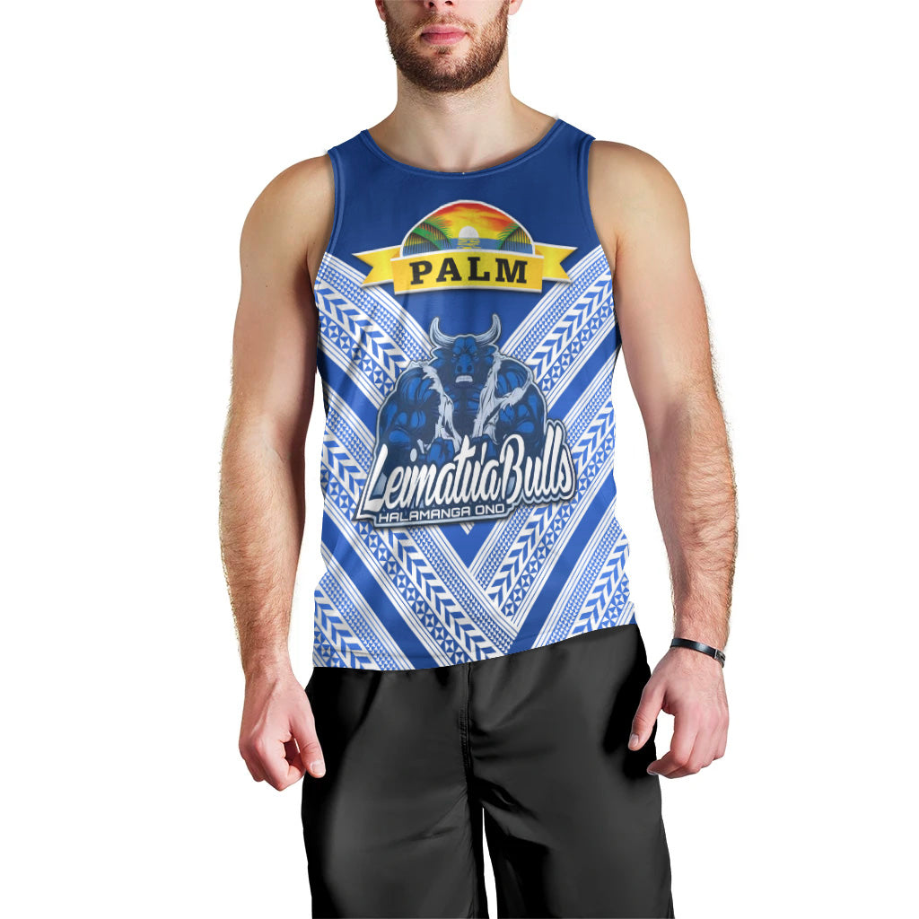 Custom Personalised Mate Ma'a Tonga Men Tank Top Leimatu'a Bulls Creative Style Blue, Custom Text And Number