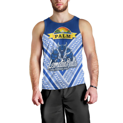 Custom Personalised Mate Ma'a Tonga Men Tank Top Leimatu'a Bulls Creative Style Blue, Custom Text And Number