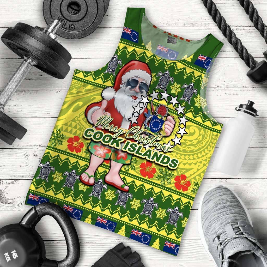 Cook Islands Christmas Men's Tank Top Cool Santa Claus