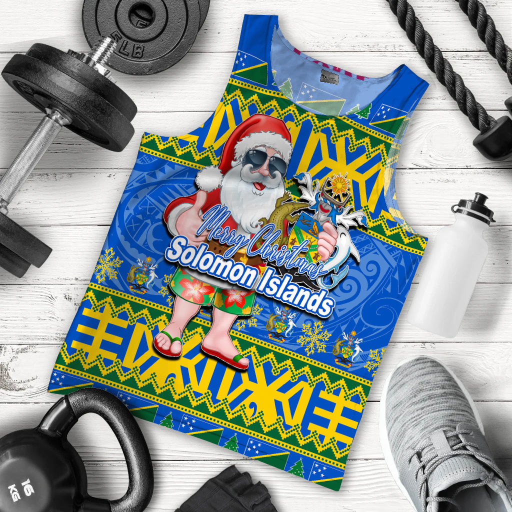 Solomon Islands Christmas Men's Tank Top Cool Santa Claus