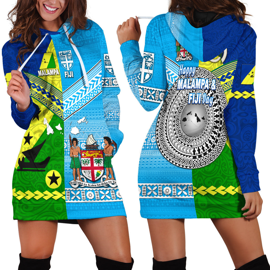 Happy Vanuatu Malampa Province And Fiji Day Hoodie Dress Together