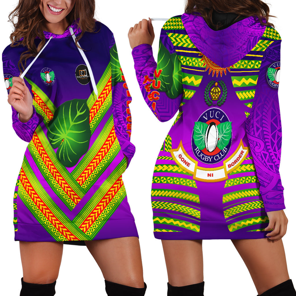 Fiji Vuci Rugby Club Hoodie Dress Creative Style Purple