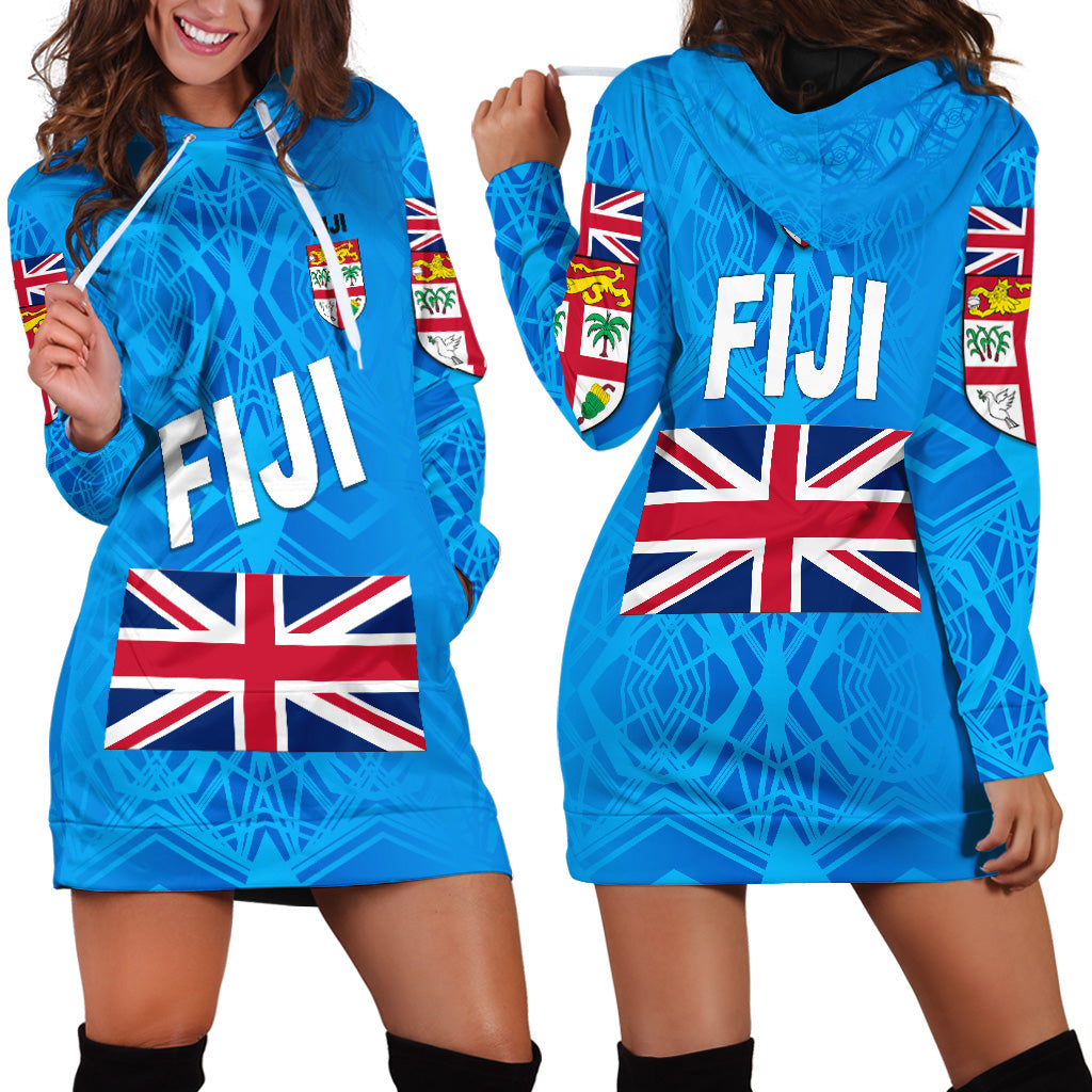 Fiji Day Hoodie Dress Flag Vibes