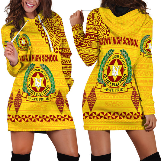 Tonga Vava'u High School Hoodie Dress Simple Style Yellow